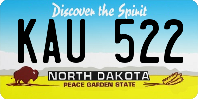 ND license plate KAU522