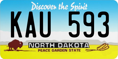 ND license plate KAU593