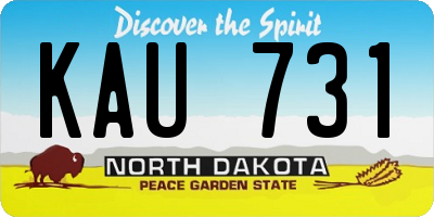 ND license plate KAU731