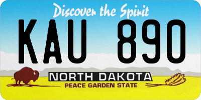 ND license plate KAU890