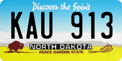 ND license plate KAU913