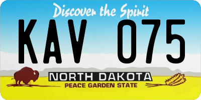 ND license plate KAV075