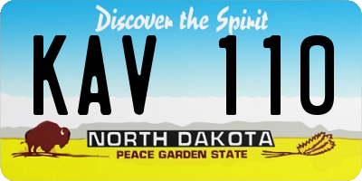 ND license plate KAV110