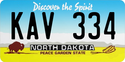 ND license plate KAV334