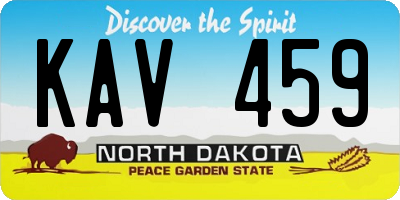 ND license plate KAV459