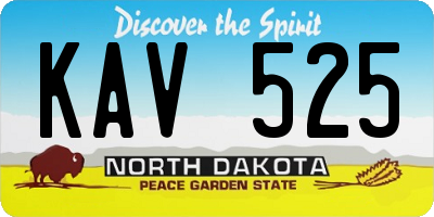 ND license plate KAV525