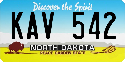 ND license plate KAV542