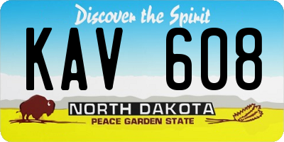 ND license plate KAV608