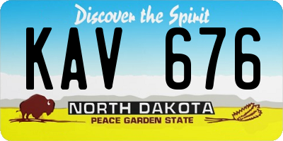 ND license plate KAV676