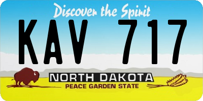 ND license plate KAV717