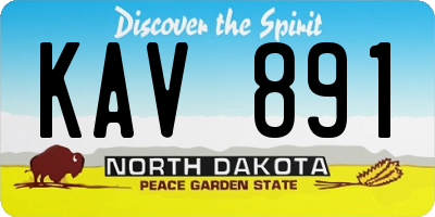 ND license plate KAV891