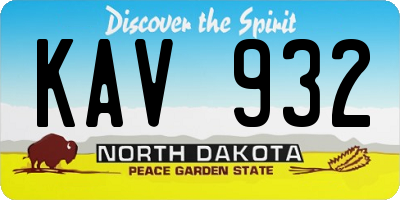 ND license plate KAV932