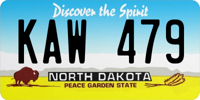 ND license plate KAW479