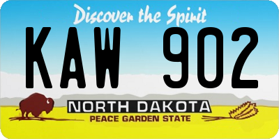 ND license plate KAW902