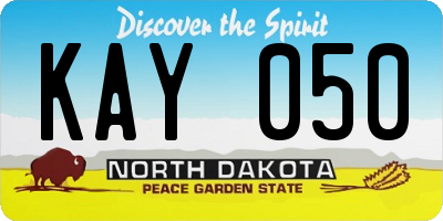 ND license plate KAY050