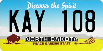 ND license plate KAY108