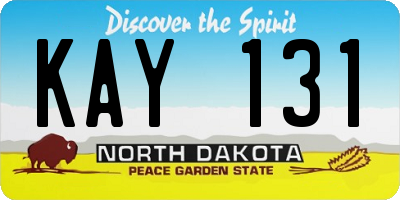 ND license plate KAY131