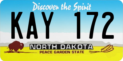 ND license plate KAY172
