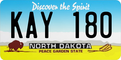 ND license plate KAY180