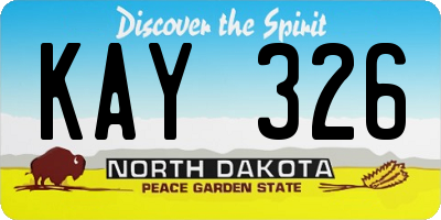 ND license plate KAY326