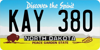 ND license plate KAY380