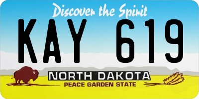 ND license plate KAY619