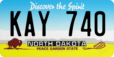 ND license plate KAY740