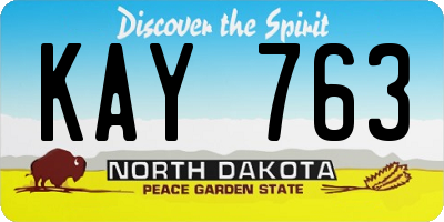 ND license plate KAY763