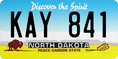 ND license plate KAY841