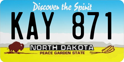 ND license plate KAY871