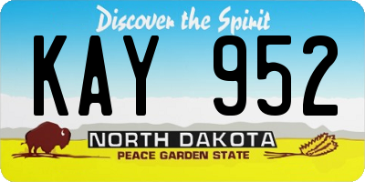 ND license plate KAY952