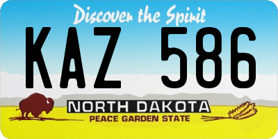 ND license plate KAZ586