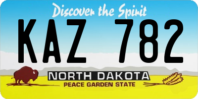 ND license plate KAZ782