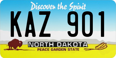 ND license plate KAZ901