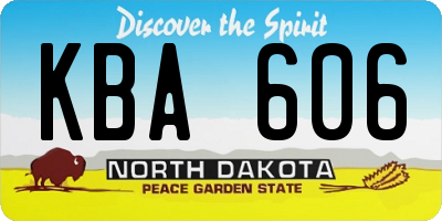 ND license plate KBA606