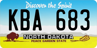ND license plate KBA683