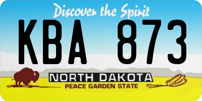 ND license plate KBA873
