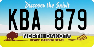 ND license plate KBA879