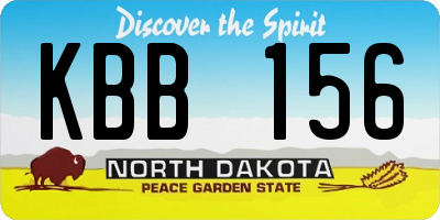 ND license plate KBB156