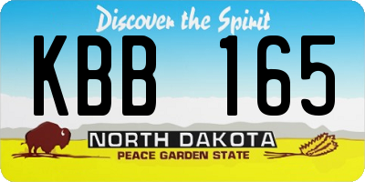 ND license plate KBB165