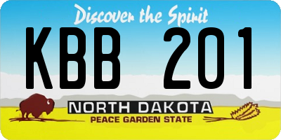 ND license plate KBB201