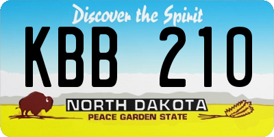 ND license plate KBB210