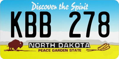 ND license plate KBB278