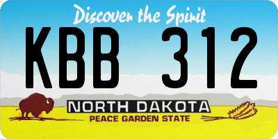 ND license plate KBB312