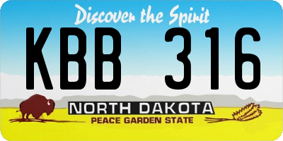 ND license plate KBB316