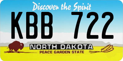 ND license plate KBB722