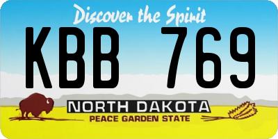 ND license plate KBB769