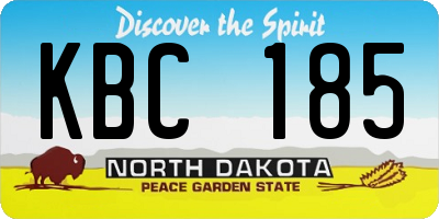 ND license plate KBC185