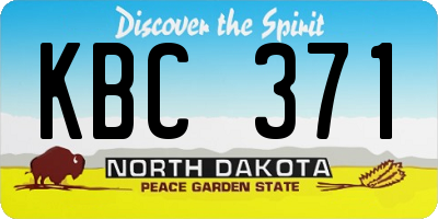 ND license plate KBC371