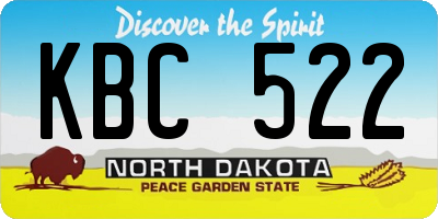 ND license plate KBC522